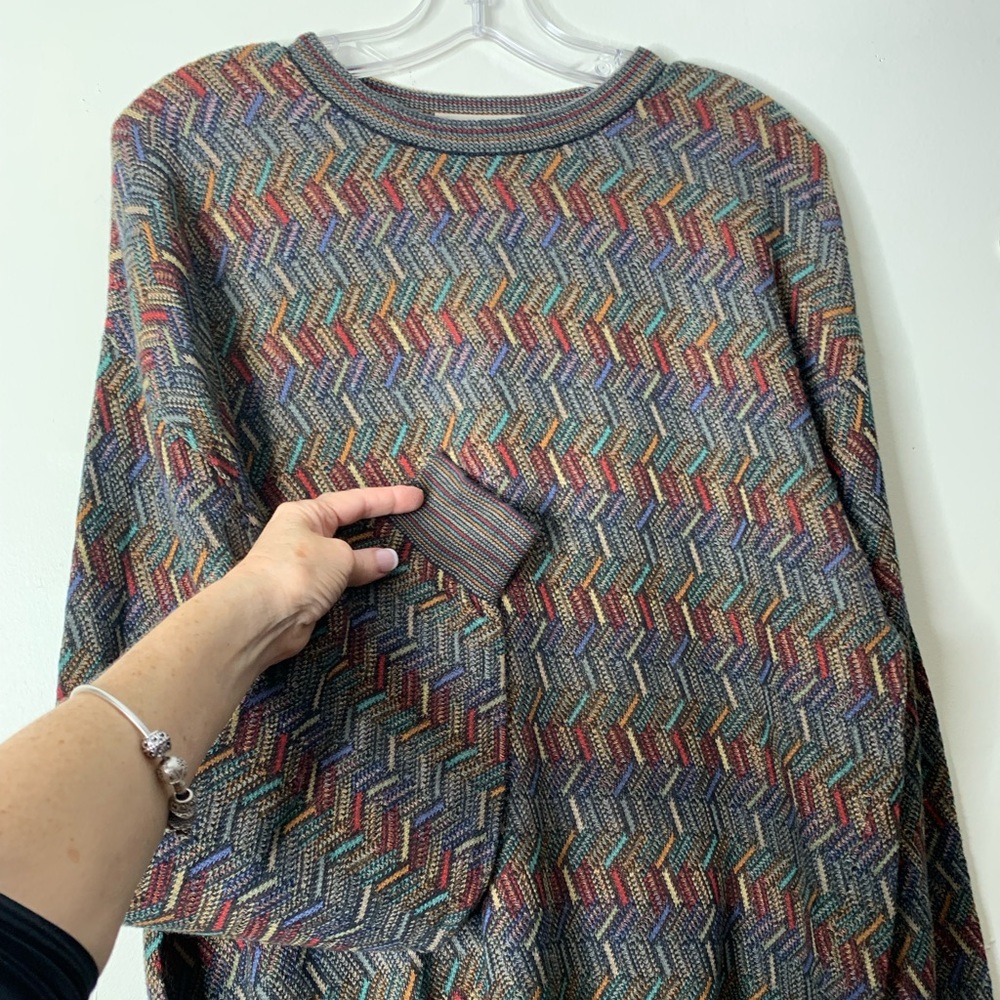 Tricots St Raphael Vintage Colorful Chevron Weave Sweater